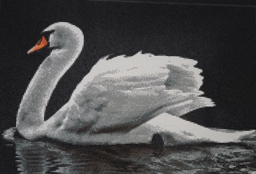 Mozaika Labuť Diamantové malování - vyrobeno LeCha.cz Handmade and Home Decor