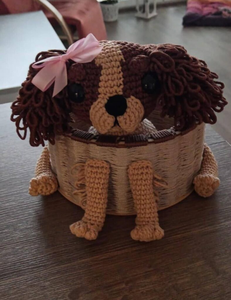 Zákaznické foto vyplétaný košík Cavalier Toby - LeCha.cz Handmade and Home Decor