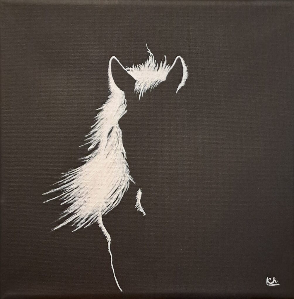 Kresba silueta koně - akryl na plátně - LeCha.cz Handmade and Home Decor