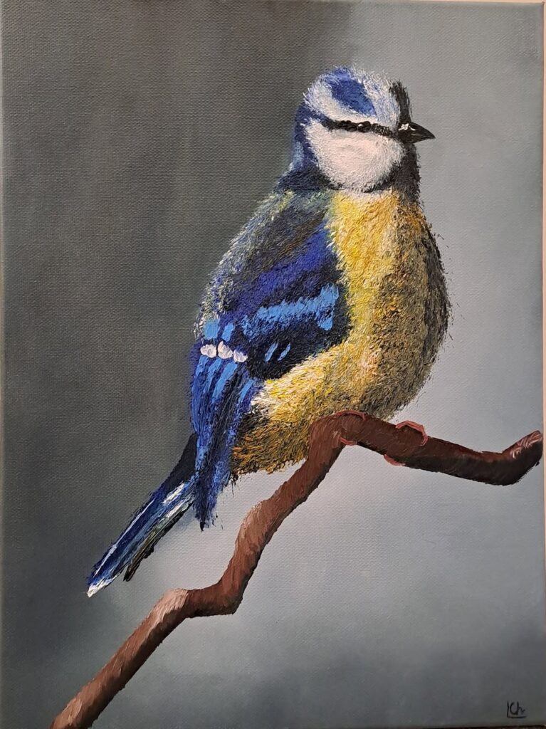 Obraz sýkorka olej na plátně Lecha.cz Handmade and Home Decor