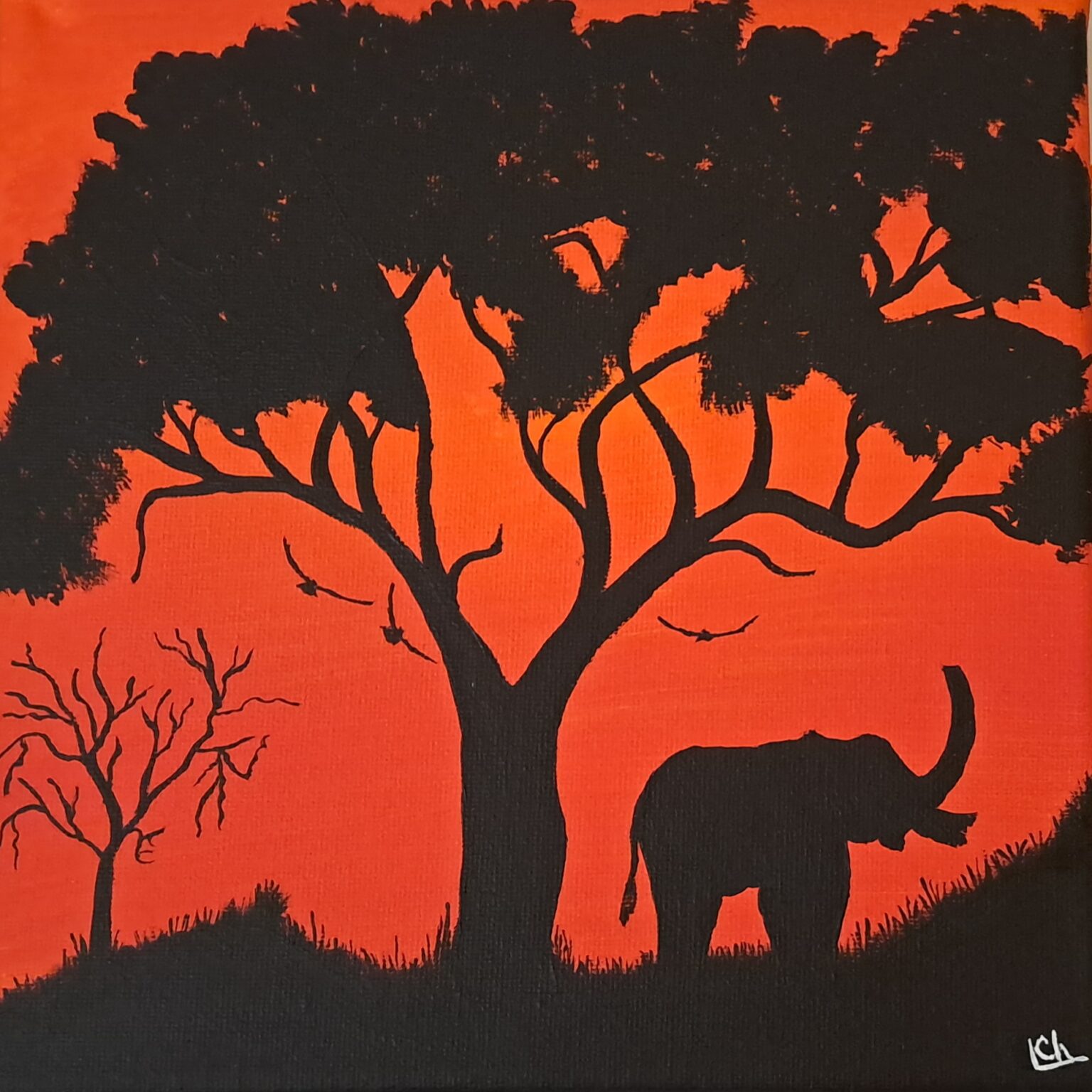Obraz akryl na plátně Afrika slon - detail