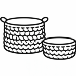 Symbol šité výrobky - koše a misky